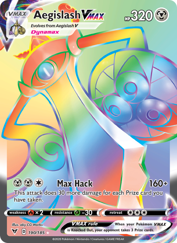 Aegislash VMAX - 190/185 - SWSH4: Vivid Voltage (Secret Rare) — SWSH04: Vivid Voltage