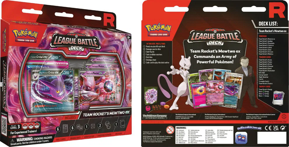 Pokémon TCG: Team Rocket’s Mewtwo ex League Battle Deck — Pokémon TCG Producto Sellado