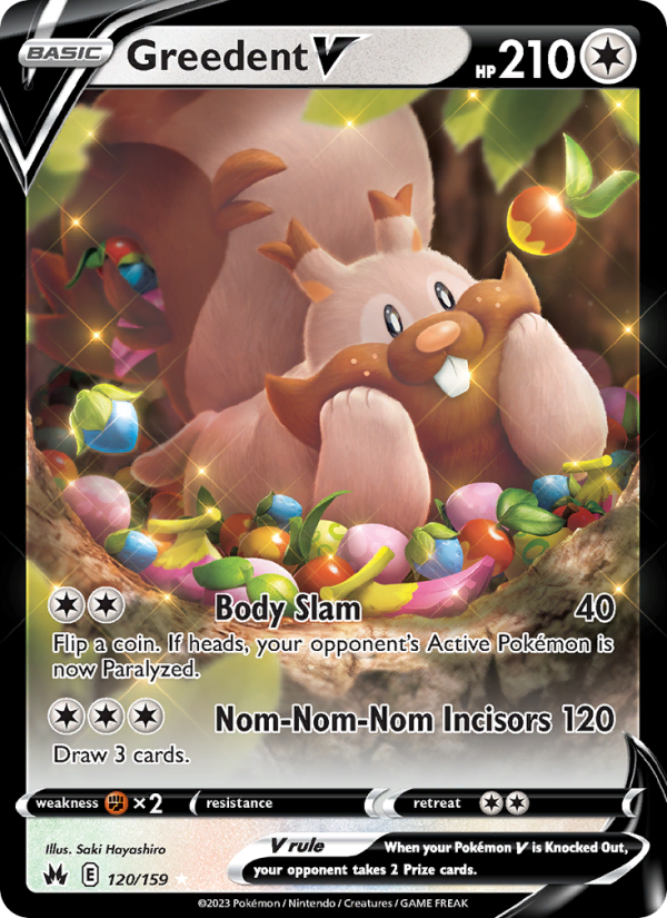 Greedent V - 120/159 - SWSH12.5: Crown Zenith (Holo Rare V) — Crown Zenith