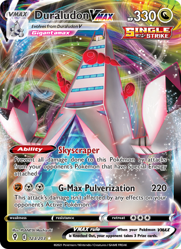 Duraludon VMAX - 123/203 - SWSH7: Evolving Skies (Holo Rare VMAX) — SWSH07: Evolving Skies