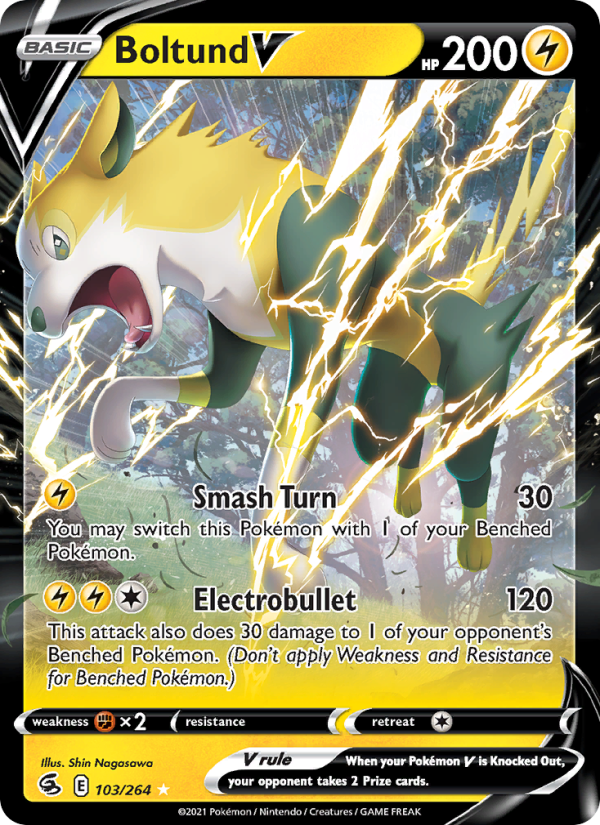 Boltund V - 103/264 - SWSH8: Fusion Strike (Holo Rare V) — SWSH08: Fusion Strike