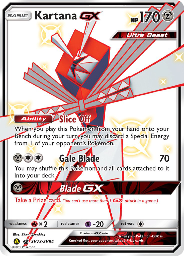 Kartana-GX - SV73/94 - SMA: Yellow A Alternate (Common) — Hidden Fates