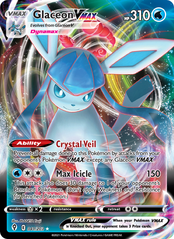 Glaceon VMAX - 41/203 - SWSH7: Evolving Skies (Holo Rare VMAX) — SWSH07: Evolving Skies