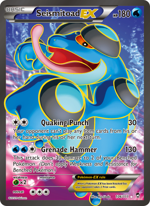 Seismitoad EX - 106/111 - XY3: Furious Fists (Ultra Rare) — XY - Furious Fists