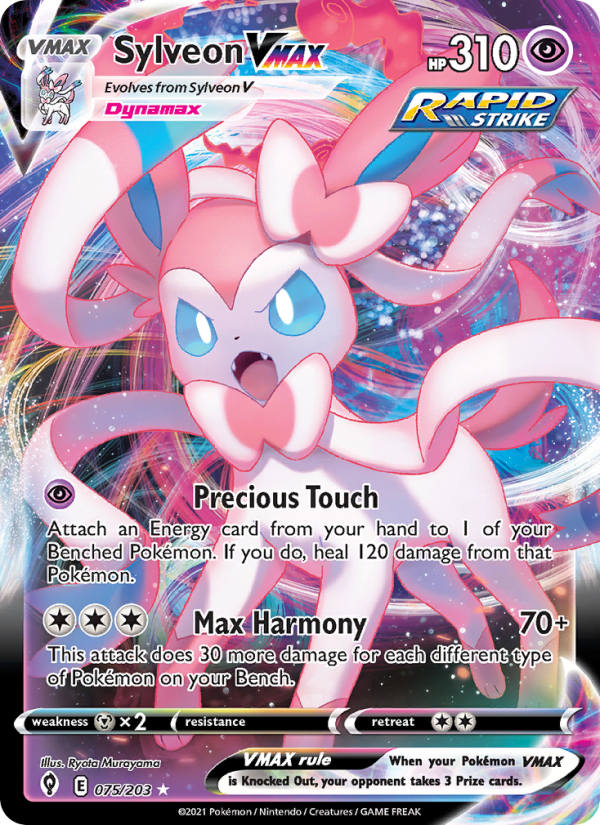 Sylveon VMAX - 75/203 - SWSH7: Evolving Skies (Holo Rare VMAX) — SWSH07: Evolving Skies