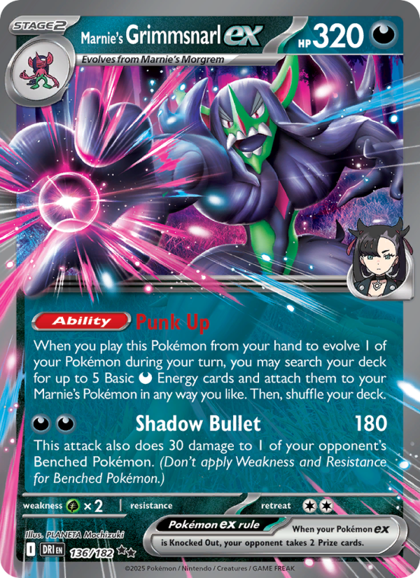 Marnie's Grimmsnarl ex - 136/182 - SV10: Destined Rivals (Double rare) — SV10: Destined Rivals