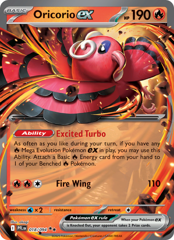 Oricorio ex - 018/94 - ME02: Phantasmal Flames (Double rare) — ME02: Phantasmal Flames