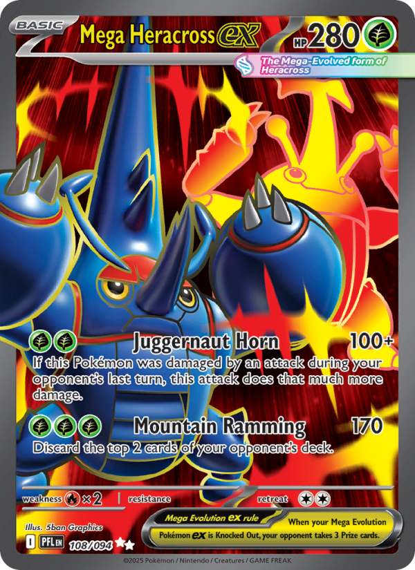Mega Heracross ex - 108/94 - ME02: Phantasmal Flames (Ultra Rare) — ME02: Phantasmal Flames