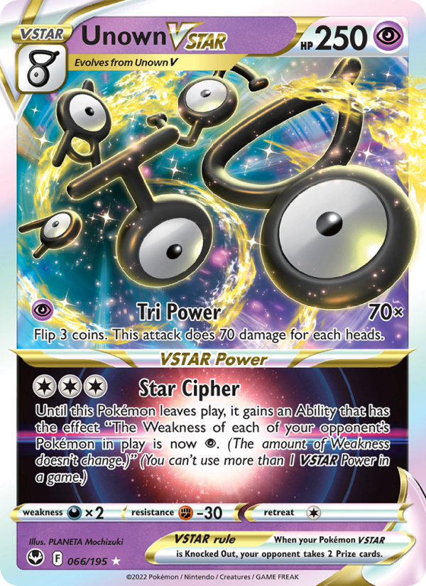 Unown VSTAR - 066/195 - SWSH12: Silver Tempest (Holo Rare VSTAR) — SWSH12: Silver Tempest