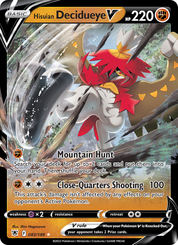 Hisuian Decidueye V - 083/189 - SWSH10: Astral Radiance (Holo Rare V) — SWSH10: Astral Radiance