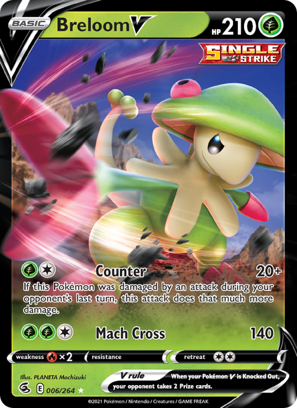 Breloom V - 6/264 - SWSH8: Fusion Strike (Holo Rare V) — SWSH08: Fusion Strike