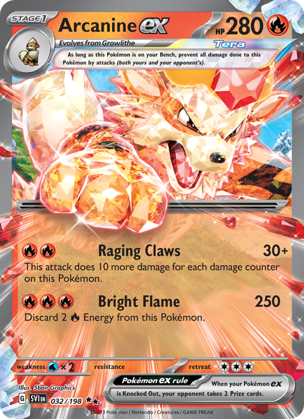 Arcanine ex - 032/198 - SV01: Scarlet & Violet (Double rare) — SV01: Scarlet & Violet Base Set