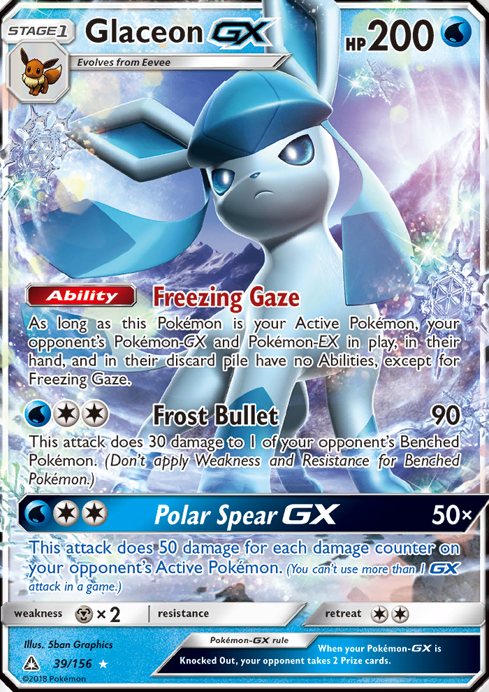 Glaceon GX - 39/156 - SM5: Ultra Prism (Ultra Rare) — SM - Ultra Prism