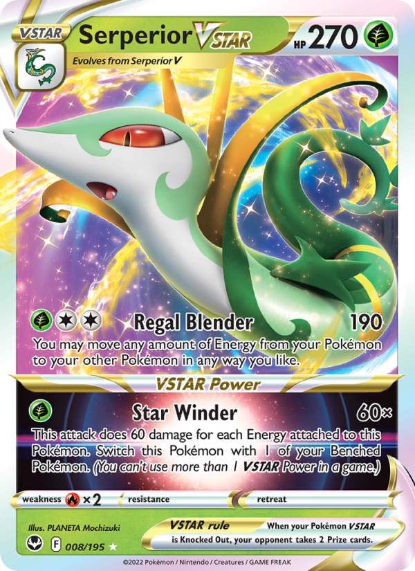 Serperior VSTAR - 008/195 - SWSH12: Silver Tempest (Holo Rare VSTAR) — SWSH12: Silver Tempest