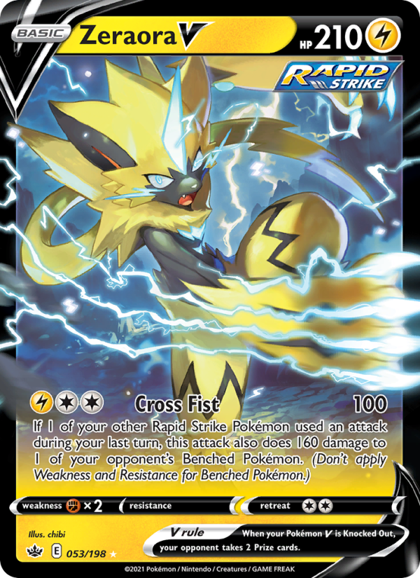 Zeraora V - 53/198 - SWSH6: Chilling Reign (Holo Rare V) — SWSH06: Chilling Reign