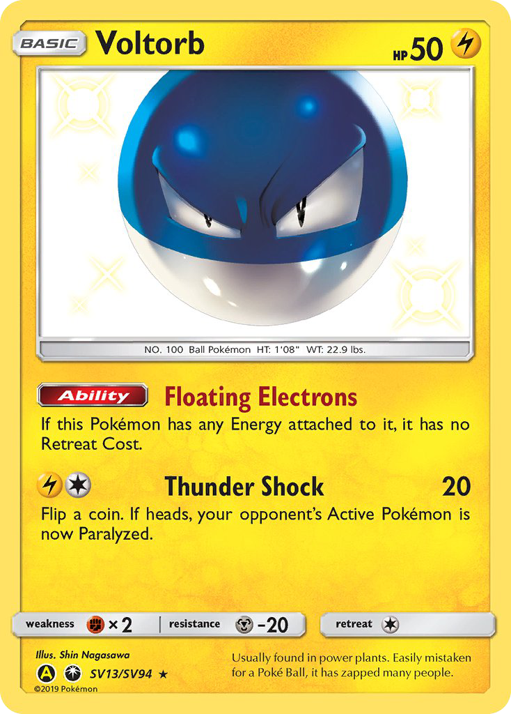 Voltorb - SV13/94 - SMA: Yellow A Alternate (Common) — Hidden Fates