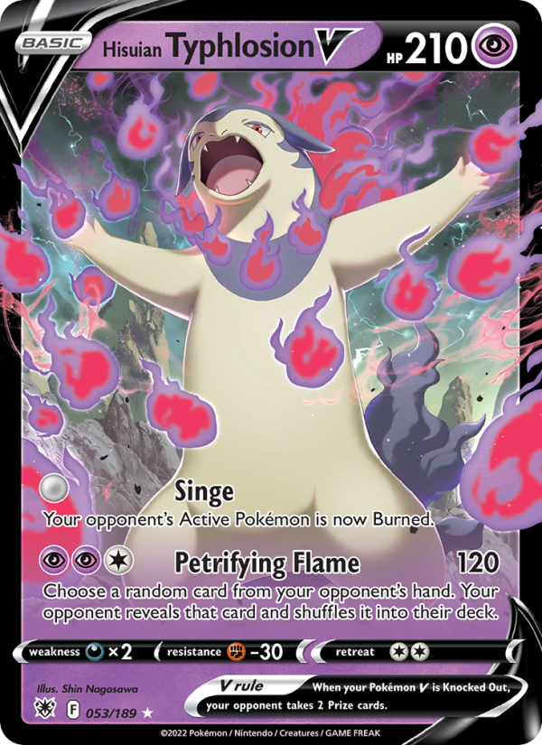 Hisuian Typhlosion V - 053/189 - SWSH10: Astral Radiance (Holo Rare V) — SWSH10: Astral Radiance