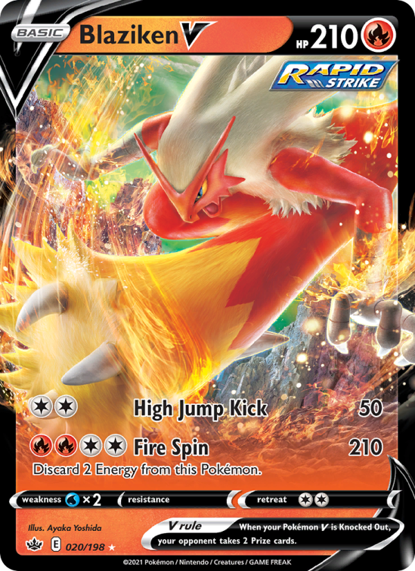 Blaziken V - 20/198 - SWSH6: Chilling Reign (Holo Rare V) — SWSH06: Chilling Reign