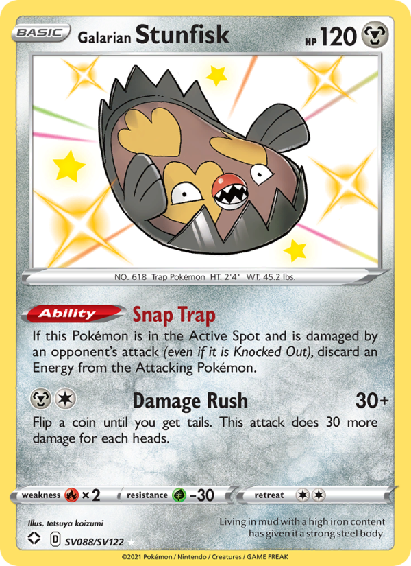Galarian Stunfisk - SV088/72 - SWSH4.5: Shining Fates (Shiny rare) — Shining Fates