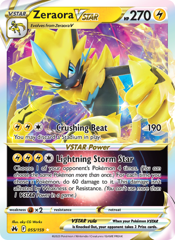 Zeraora VSTAR - 055/159 - SWSH12.5: Crown Zenith (Holo Rare VSTAR) — Crown Zenith
