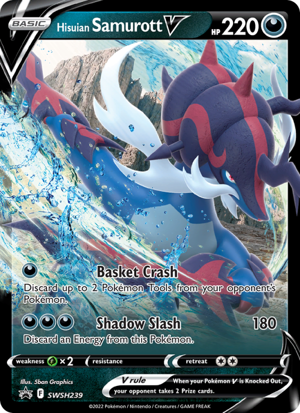Hisuian Samurott V - SWSH239/107 - SWSHP: SWSH Black Star Promos (None) — SWSH: Sword & Shield Promo Cards