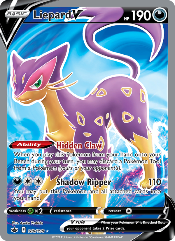 Liepard V - 180/198 - SWSH6: Chilling Reign (Ultra Rare) — SWSH06: Chilling Reign