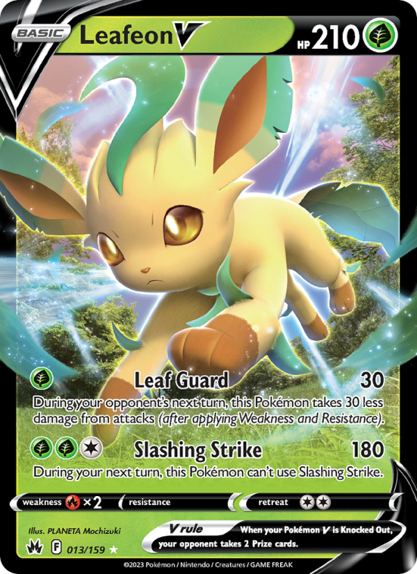 Leafeon V - 013/159 - SWSH12.5: Crown Zenith (Holo Rare V) — Crown Zenith