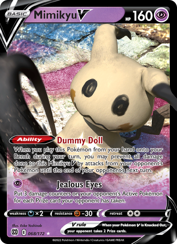 Mimikyu V - 068/172 - SWSH9: Brilliant Stars (Holo Rare V) — SWSH09: Brilliant Stars