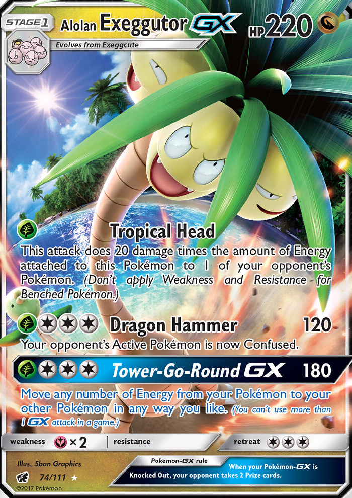 Alolan Exeggutor GX - 74/111 - SM4: Crimson Invasion (Ultra Rare) — SM - Crimson Invasion