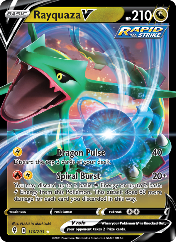 Rayquaza V - 110/203 - SWSH7: Evolving Skies (Holo Rare V) — SWSH07: Evolving Skies