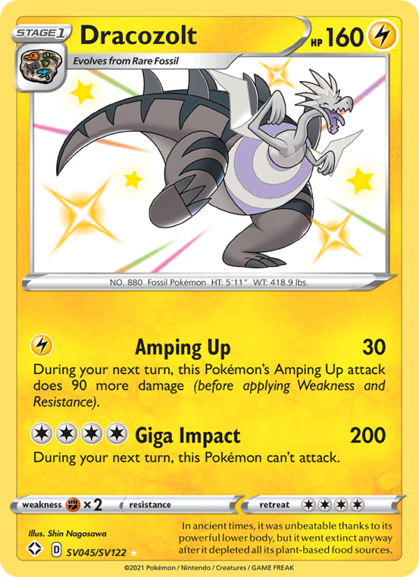 Dracozolt - SV045/72 - SWSH4.5: Shining Fates (Shiny rare) — Shining Fates