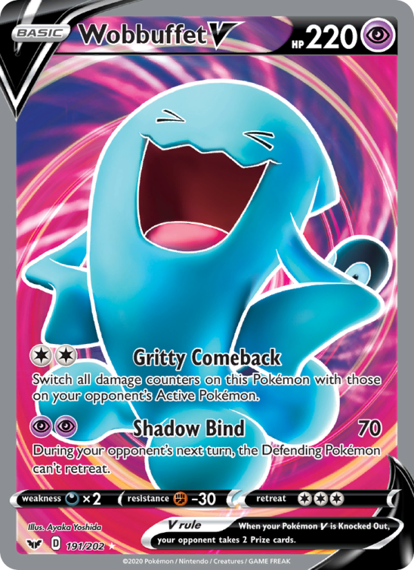 Wobbuffet V - 191/202 - SWSH1: Sword & Shield (Ultra Rare) — SWSH01: Sword & Shield Base Set