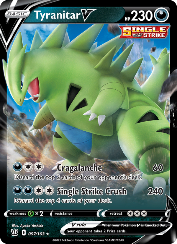 Tyranitar V - 97/163 - SWSH5: Battle Styles (Holo Rare V) — SWSH05: Battle Styles
