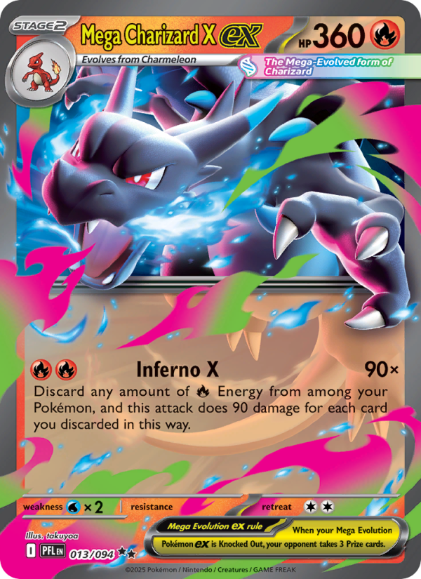 Mega Charizard X ex - 013/94 - ME02: Phantasmal Flames (Double rare) — ME02: Phantasmal Flames