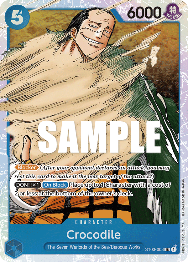 Crocodile - ST03-003 - The Seven Warlords of the Sea[ST03] (SR) — Starter Deck 3: The Seven Warlords of The Sea