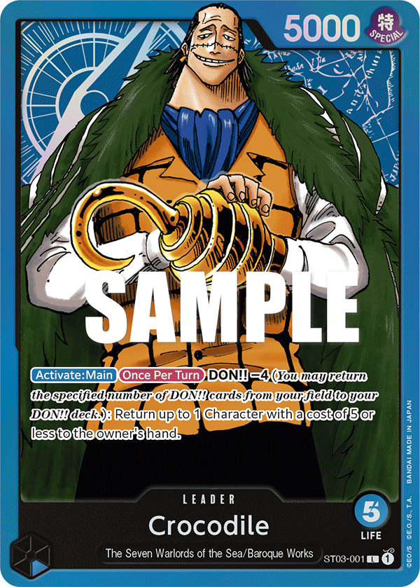 Crocodile - ST03-001 - The Seven Warlords of the Sea[ST03] (L) — Starter Deck 3: The Seven Warlords of The Sea
