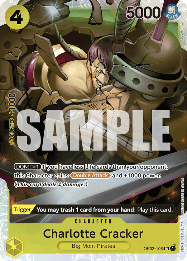 Charlotte Cracker - OP03-108 - ONE PIECE CARD THE BEST [PRB01] (SR) — OP 03: Pillars of Strength