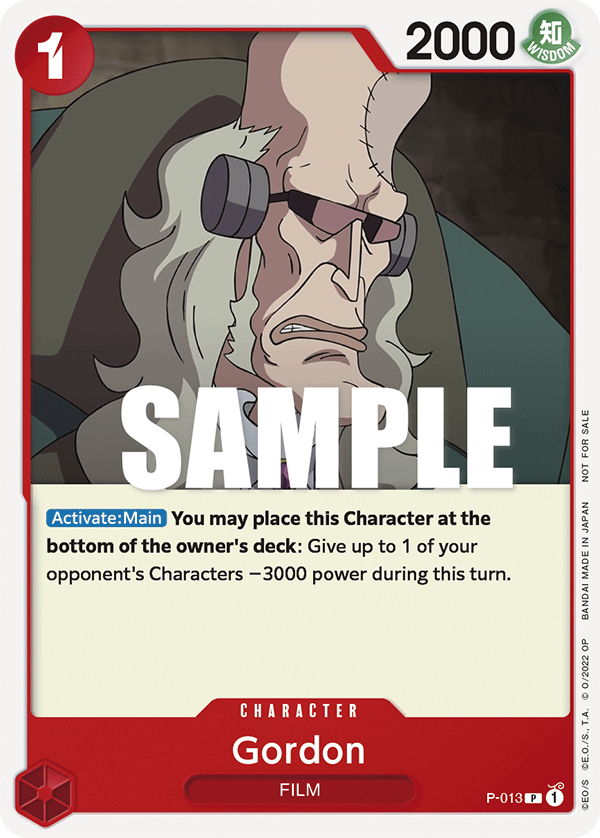 Gordon - P-013 - Included in FILM RED Promotion Card Set (P) — One Piece Promotion Cards