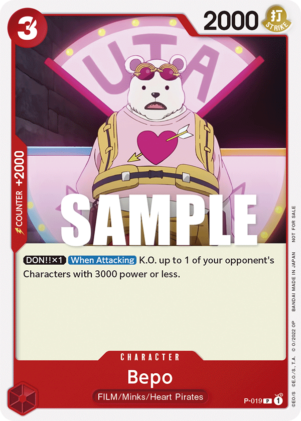 Bepo - P-019 - Included in FILM RED Promotion Card Set (P) — One Piece Promotion Cards