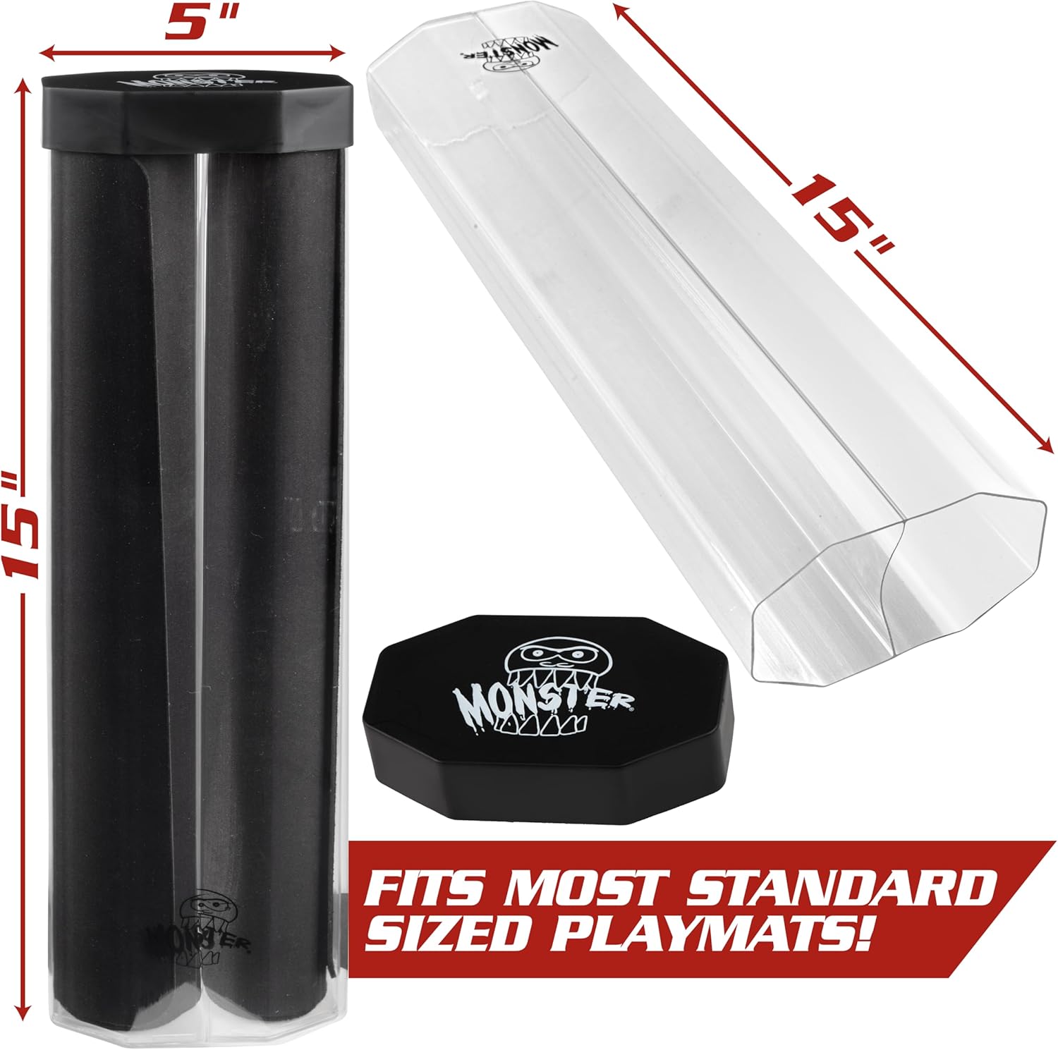 The Original Monster Prism Dual Playmat Tube (negro) - — Tubos para guardar playmats