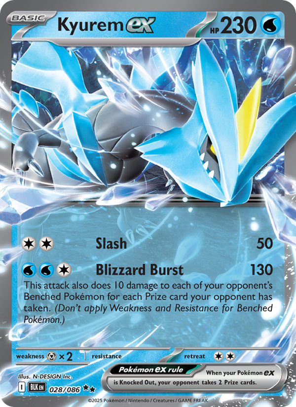 Kyurem ex - 028/86 - SV10.5B: Black Bolt (Double rare) — SV: Black Bolt