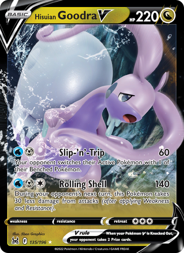 Hisuian Goodra V - 135/196 - SWSH11: Lost Origin (Holo Rare V) — SWSH11: Lost Origin