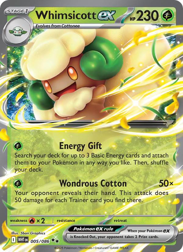 Whimsicott ex - 005/86 - SV10.5W: White Flare (Double rare) — SV: White Flare