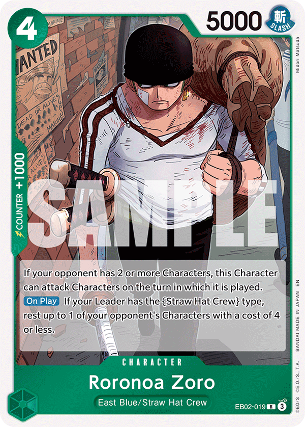 Roronoa Zoro - EB02-019 - Anime 25th Collection [EB02] (R) — Extra Booster: Anime 25th Collection
