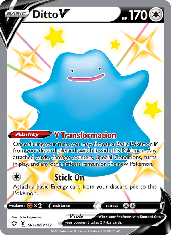 Ditto V - SV118/72 - SWSH4.5: Shining Fates (Shiny rare V) — Shining Fates