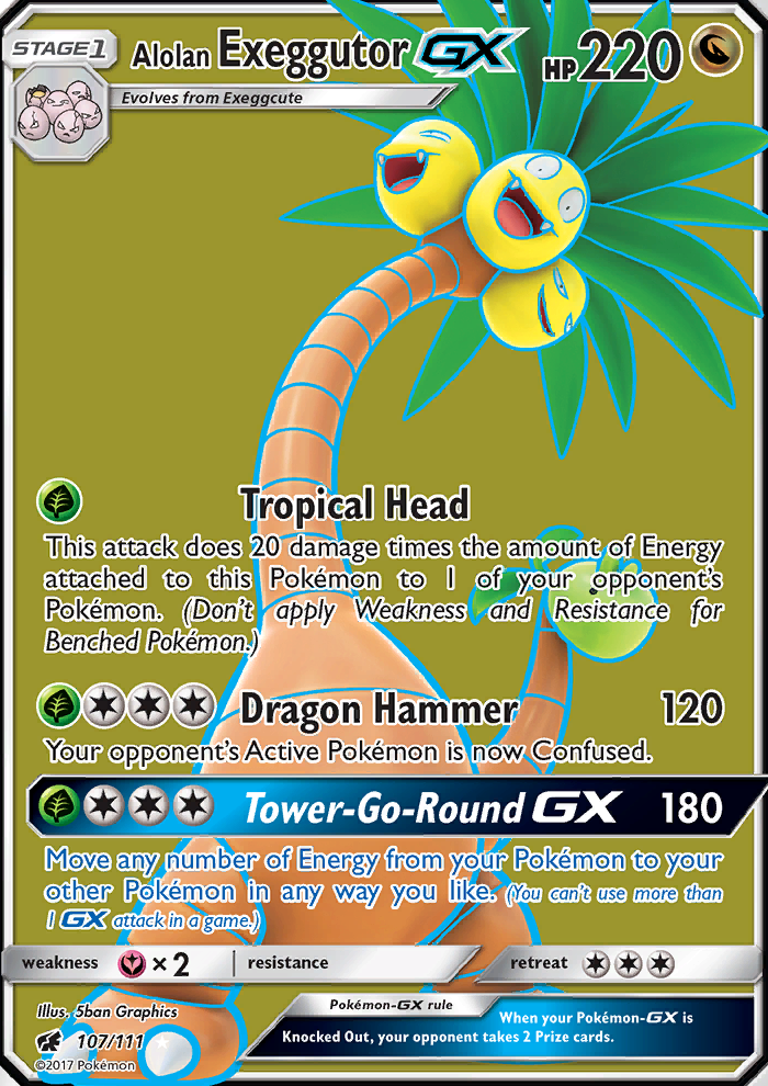 Alolan Exeggutor GX - 107/111 - SM4: Crimson Invasion (Ultra Rare) — SM - Crimson Invasion