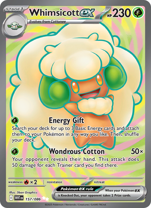 Whimsicott ex - 157/86 - SV10.5W: White Flare (Ultra Rare) — 