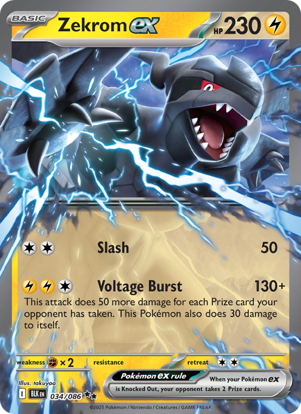 Zekrom ex - 034/86 - SV10.5B: Black Bolt (Double rare) — SV: Black Bolt