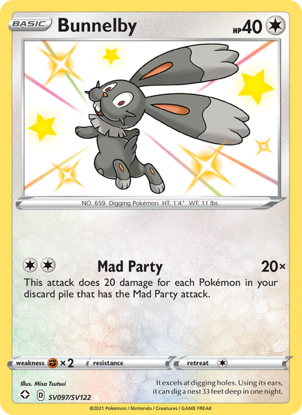 Bunnelby - SV097/72 - SWSH4.5: Shining Fates (Shiny rare) — Shining Fates