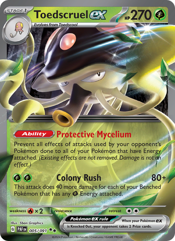 Toedscruel ex - 005/91 - SV04.5: Paldean Fates (Double rare) — SV: Paldean Fates